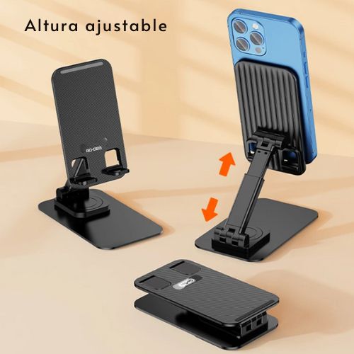 Soporte metálico anti deslizante para celular y tablet 360°