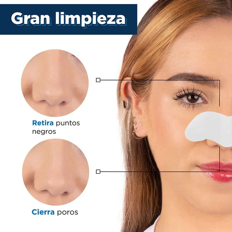 BANDAS PARA ELIMINAR PUNTOS NEGROS DE LA NARIZ Skin Bliss® 🌚