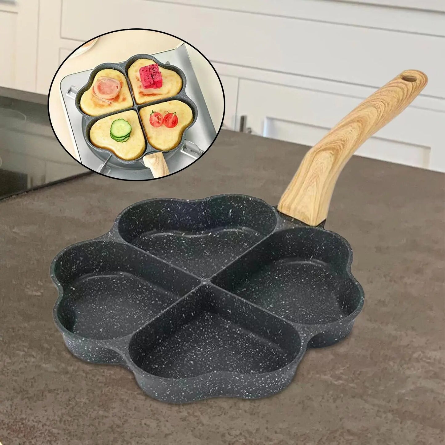 SARTEN DE CORAZON DE 4 PUESTOS ANTIADHERENTE Love Cuisine💖