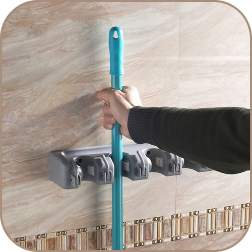 Soporte Organizador Multiusos para ESCOBAS y accesorios de limpieza