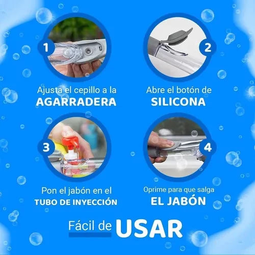 CEPILLO LAVAPLATOS con DISPENSADOR de JABÓN