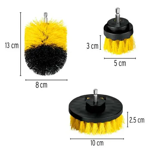 Kit 3 Cepillos Para Taladro