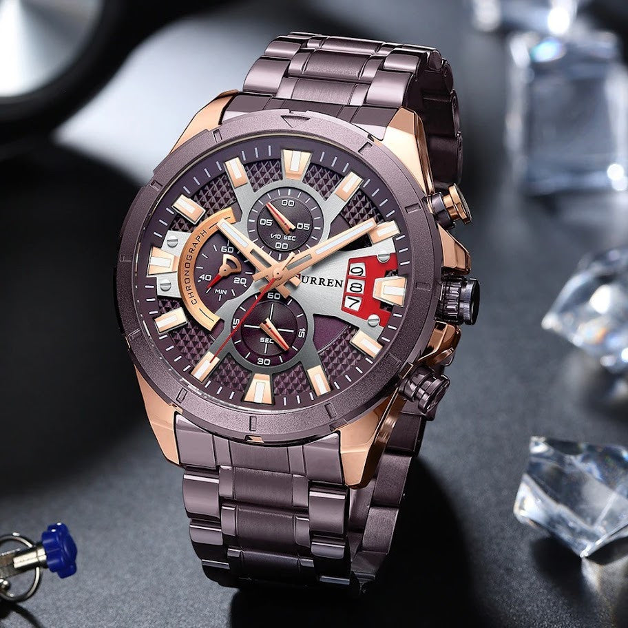 ⌚ RELOJ CURREN METALICO COLOR MARRÓN 💎