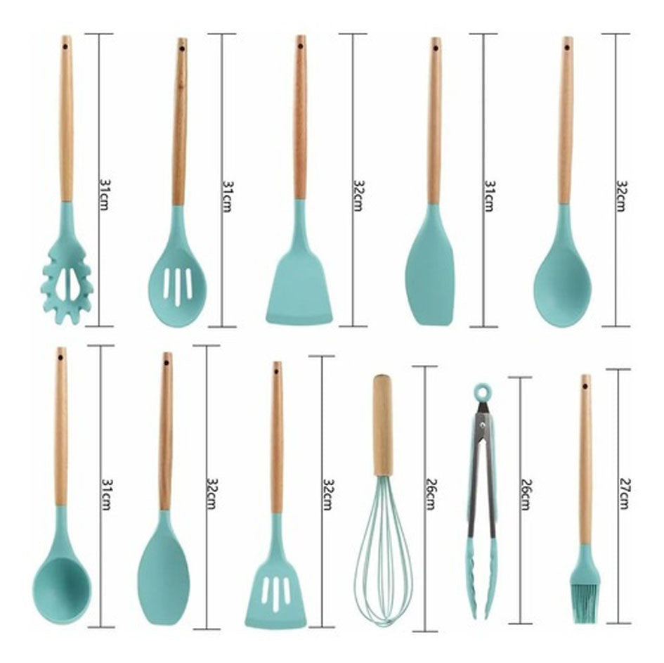 👩🏻🍳SET 12 UTENSILIOS DE COCINA EN SILICONA