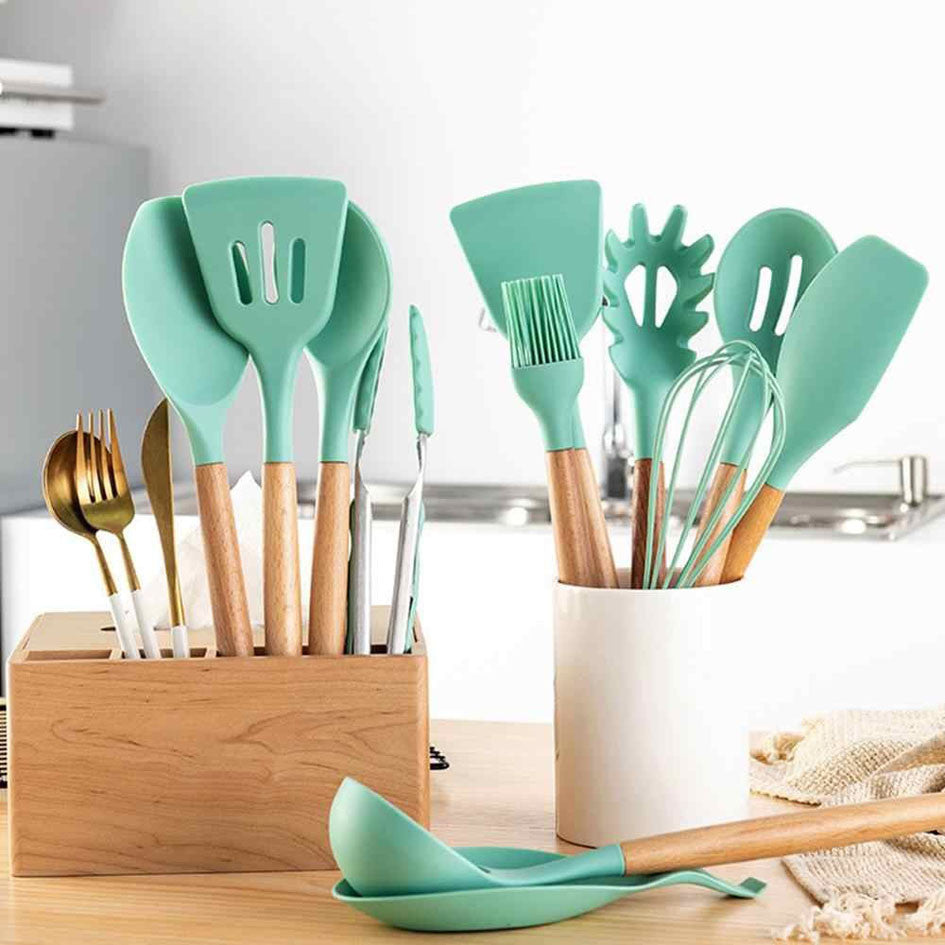 👩🏻🍳SET 12 UTENSILIOS DE COCINA EN SILICONA