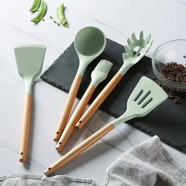 👩🏻🍳SET 12 UTENSILIOS DE COCINA EN SILICONA