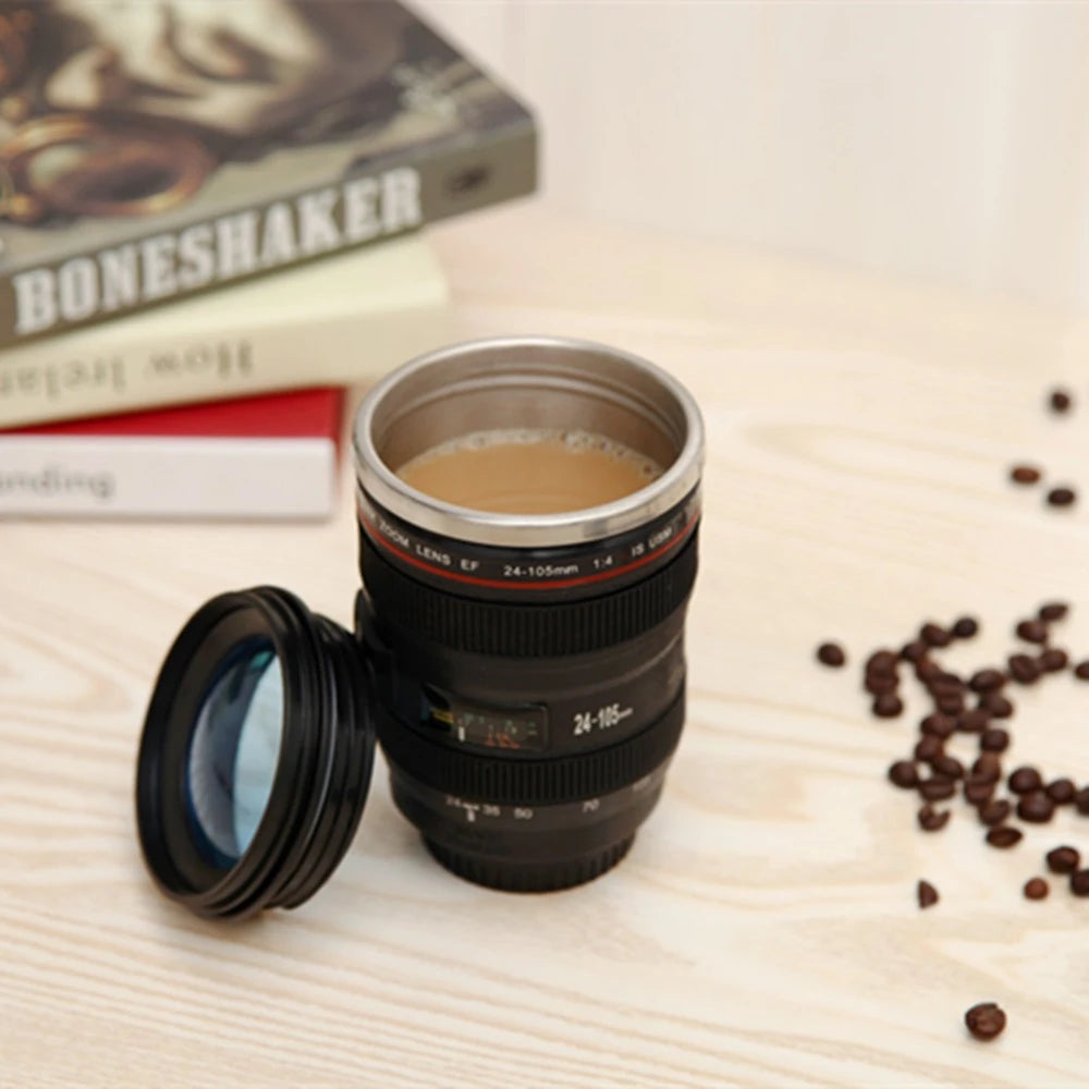 📷 MUG EN FORMA DE LENTE DE CÁMARA ☕