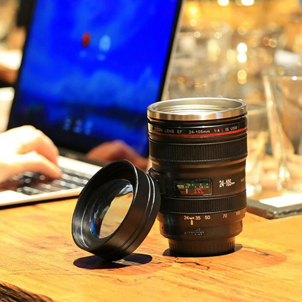 📷 MUG EN FORMA DE LENTE DE CÁMARA ☕