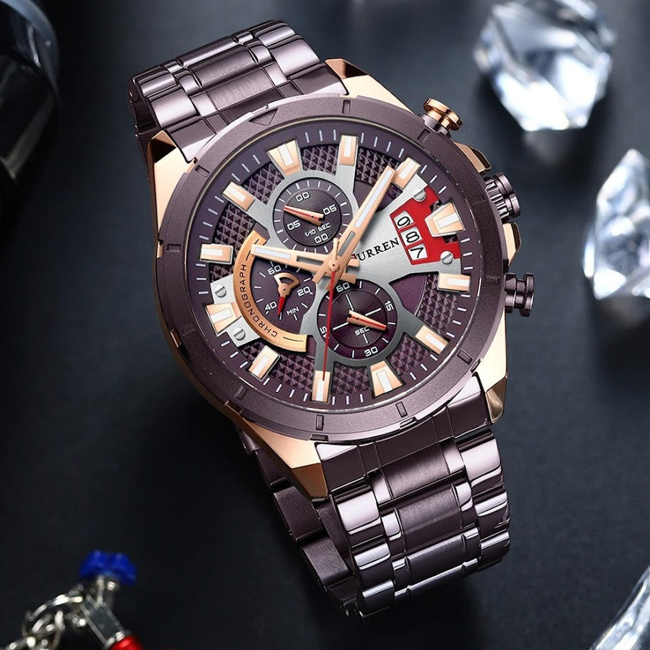 ⌚ RELOJ CURREN METALICO COLOR MARRÓN 💎