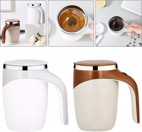 Taza de café con mezclador automático