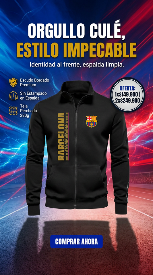 Buzo cuello alto Barcelona bordado
