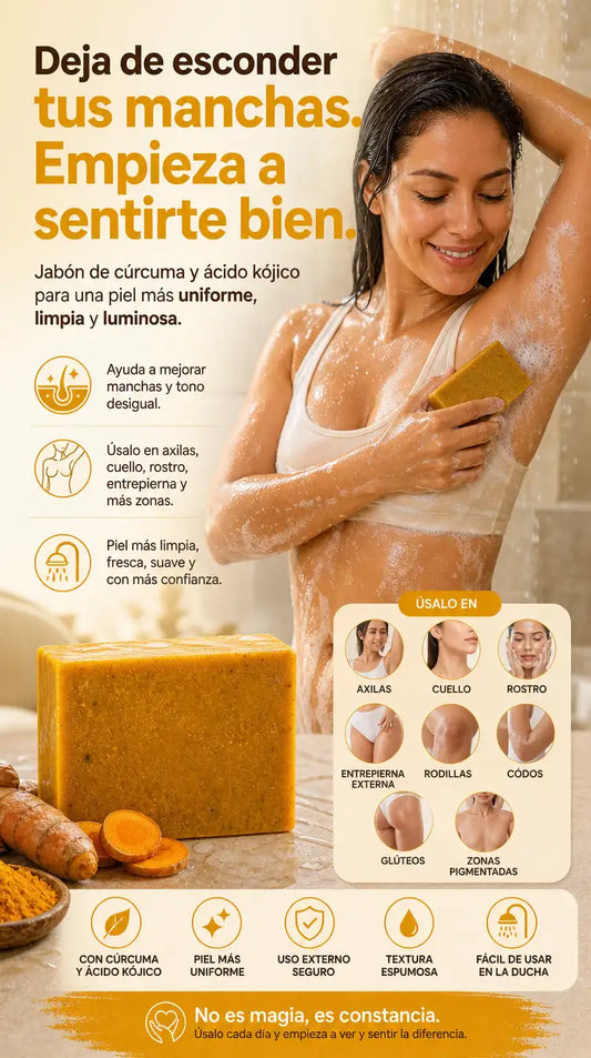Jabón de cúrcuma y ácido kójico