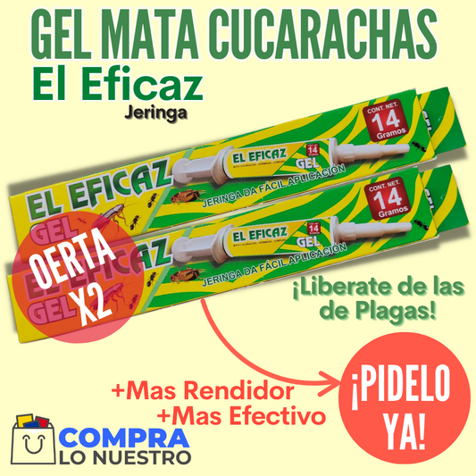 Gel Mata Cucarachas El Eficaz X2 uds