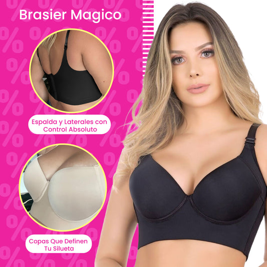 Sujetador de cobertura total espalda lisa SheCurve® (2x1 Negro y beige)