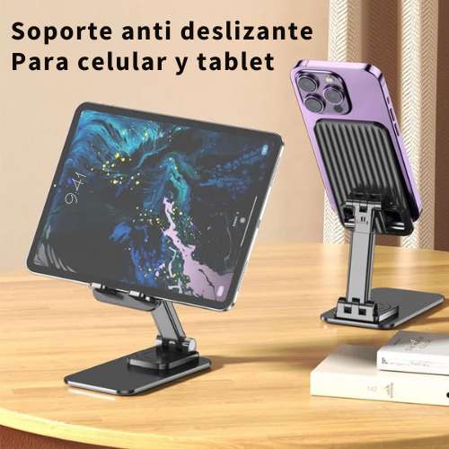 Soporte metálico anti deslizante para celular y tablet 360°