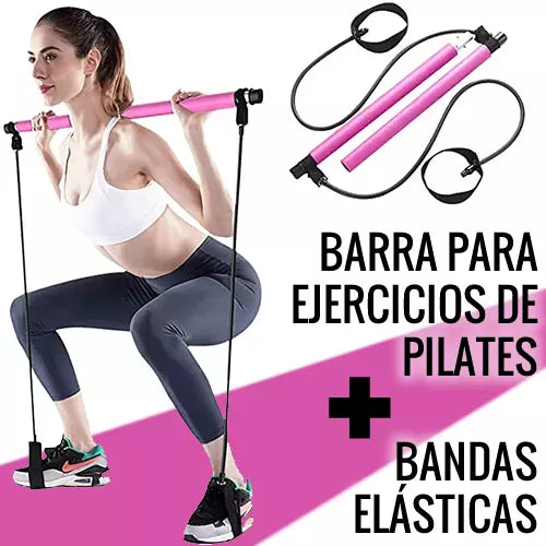 KIT BARRA + BANDAS PARA EJERCICIOS DE PILATES