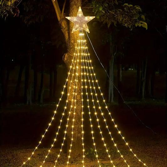 Cascada de luces de 3 metros con estrella