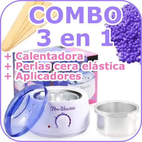 COMBO DEPILACIÓN con CERA Olla Calentadora + 50 gr de Perlas de cera + Aplicadores