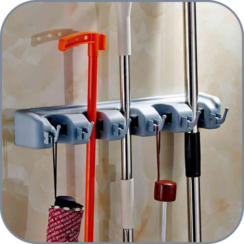 Soporte Organizador Multiusos para ESCOBAS y accesorios de limpieza