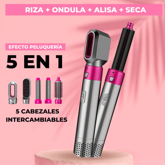 Cepillo secador iónico 5 en 1 GlamChic®