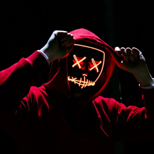 MÁSCARA LED CON CONTROL REMOTO 🎃 HALLOWEEN 👻 LA PURGA