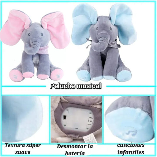 ELEFANTE MUSICAL INTERACTIVO, DE PELUCHE