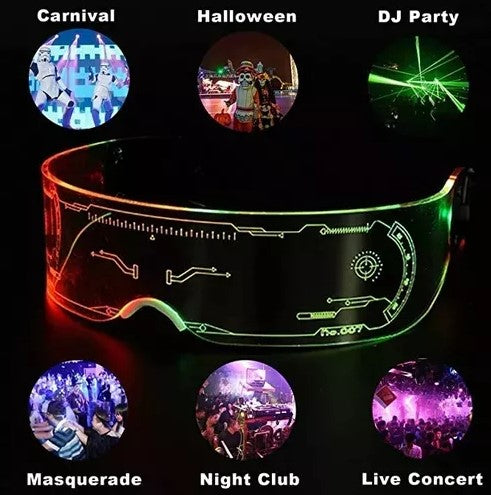 GAFAS FUTURISTAS CON LUCES LED