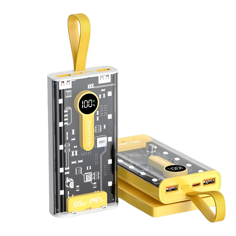 POWER BANK TRANSPARENTE MULTIPUERTO